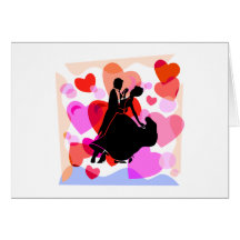 Hearts ballroom dancing greeting card