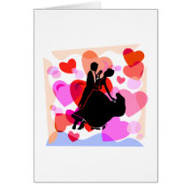 Hearts ballroom dancing greeting card