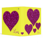 hearts 3 ring binder