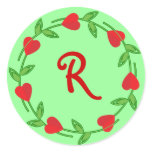 Hearts Border Stickers to Monogram