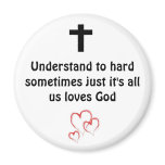 hearts, cross, Understand to hard sometimes jus... Magnet