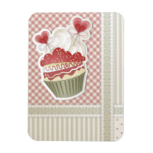 Hearts Cupcake Premium Magnet