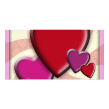 Hearts Custom Photo Card