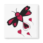 Hearts dragonfly magnet