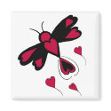 Hearts dragonfly magnet