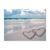 Hearts Drawn in the Sand Postcards