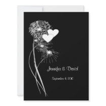 Hearts & Fireworks Wedding Invitation