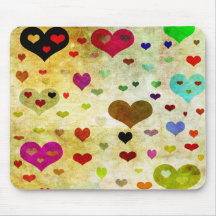 Hearts-Grunged Mousepad