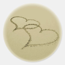 Hearts In The Sand Stickers