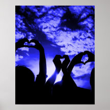 Hearts in the sky print