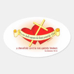 Hearts joined by God Christian gift Oval Sticker