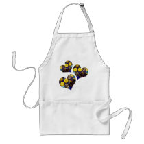 Hearts of Blue and Yellow Buttons Apron