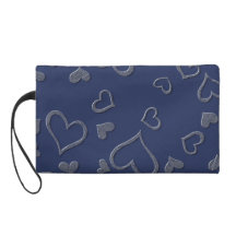 Hearts on Blue, wristy bag Wristlet