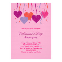 Hearts on String Valentine's Day Invitation