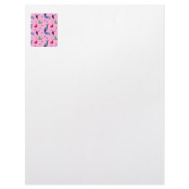 Hearts & Peacocks - Pink & Cyan Delight Personalized Letterhead