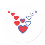 Hearts Round Sticker