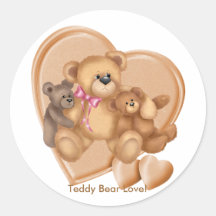 Hearts Teddy Bear Love Stickers