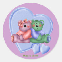 Hearts Teddy Bear Love Stickers
