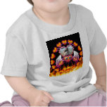 Hearts Trio with eyes in fire and angel wings T Shirts