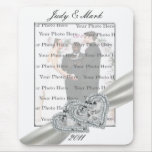 Hearts White Wedding Mouse Pad