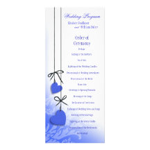 Heartstrings Wedding Program cobalt Invites