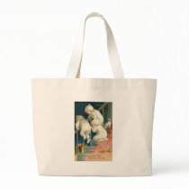 Hearty Christmas Wishes Kid's Peeking Card Tote Bag