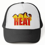 Heat Logo With Burning Flames Sports Team Club Hats