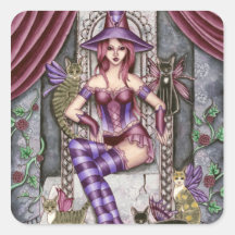 Heather - Gothic Cat Witch Sticker