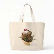 Heather In Basket Tote Bags