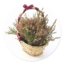 Heather In Basket Round Sticker