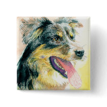 Heather the Border Collie Button