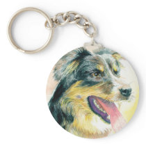 Heather the Border Collie Keychain