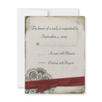 Heather Vintage Lace Red Response Card