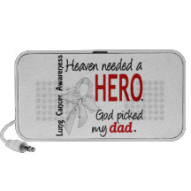 Heaven Needed a Hero Dad Lung Cancer iPod Speakers