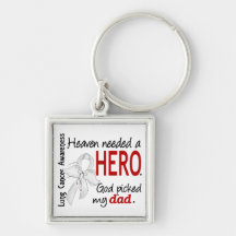 Heaven Needed a Hero Dad Lung Cancer Keychain