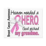 Heaven Needed A Hero Grandma Breast Cancer Postcards