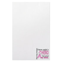 Heaven Needed A Hero Mom Breast Cancer Personalized Stationery