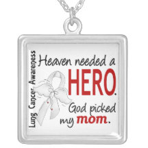 Heaven Needed A Hero Mom Lung Cancer Necklace