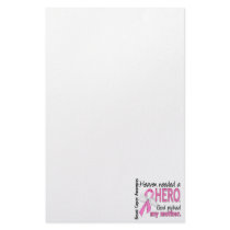 Heaven Needed A Hero Mother Breast Cancer Custom Stationery