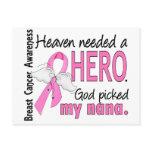 Heaven Needed A Hero Nana Breast Cancer Post Cards