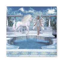 Heavenly Angel And Unicorn Magnet