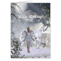 Heavenly Angel Unicorn Scene Greeting Cards