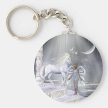 Heavenly Angel Unicorn Scene Keychain