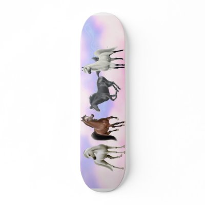 Heavenly Horses Skateboard by twopurringcats