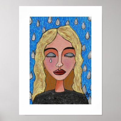 Heavens Tears - sadness & grief print by folkartblonde