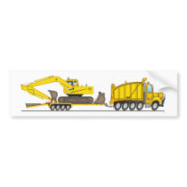 Heavy Duty Dump Truck Crane Bumper Sticker