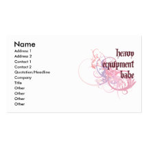 Heavy Equipment Babe Business Card Template