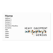 Heavy Equipment Genius Business Card