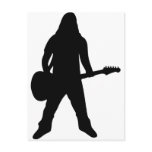 heavy metal guitar player postcard