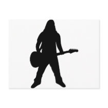 heavy metal guitar player post card